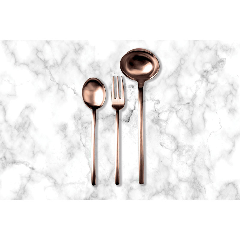 Due Flatware Set - 43 Pieces - Champagne, Ice Bronze