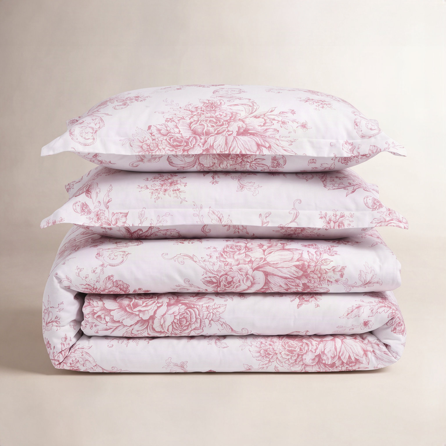 Ayami Cotton Duvet Cover Set, Mauve, King Duvet Set + 1 Sham