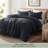 TOSMO 100% Linen Duvet Cover Set with Button Closure,Soft Breathable Durable Farmhouse Bedding-111202931-111202923