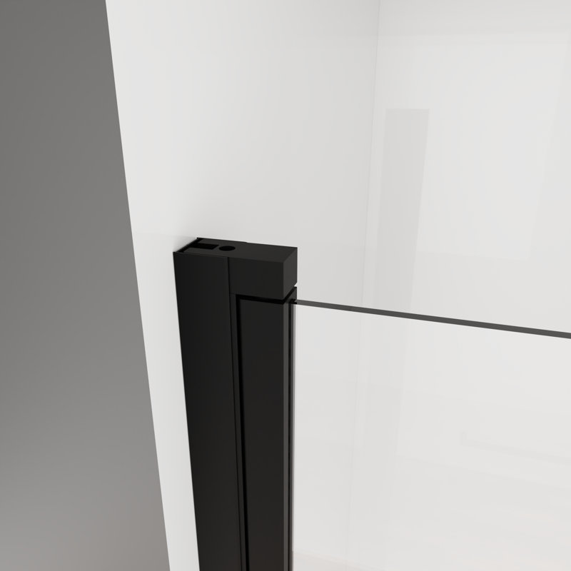 Porte de douche et de baignoire ajustable noir mat, verre trempé, style moderne
