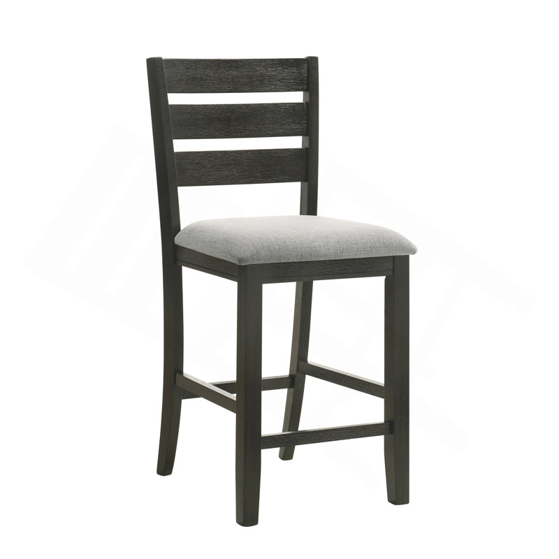 Ensemble de 2 tabourets de bar de style contemporain à finition grise
