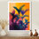 Rose, orange, tropical, tentation, oiseau de paradis - palmiers et palmiers, art mural