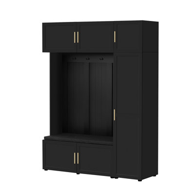 59'' Hall Tree Set With Strong Storage And 4 Hooks