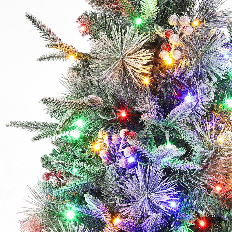 Arbre de Noël artificiel illuminé 3 pi avec boîte à lumière et mini arbre de Noël enneigé