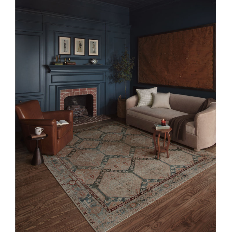 Magnolia Home by Joanna Gaines x Loloi Lenna Denim / Sand Area Rug, Runner 2' x 5'