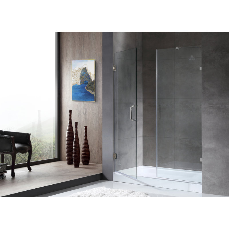 Porte de douche à charnière sans cadre 72 "Consort H, Chrome poli