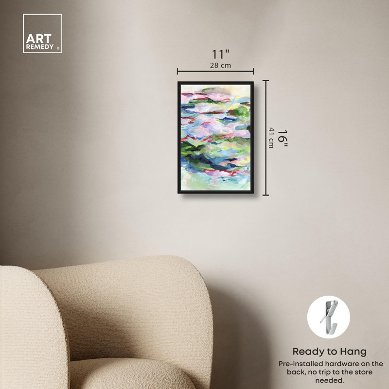 Petal Melody II , Cadre flottant noir, H 16 po x l 11 po