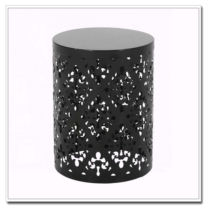 Table d'appoint d'extérieur, Noir, 1