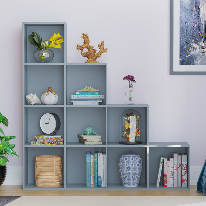128cm H x 128cm W Cube Bookcase, Grey