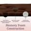 Lavish Home Set of 2 Memory Foam Bath Mats, Brown-197992108