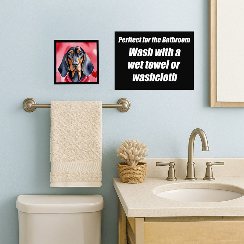 Black and Tan Coonhound My Valentine Framed Metal Print