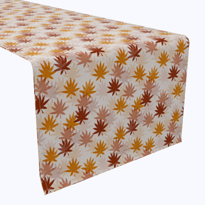 Table Runner, 100% Cotton, Stamped Maple Leaves