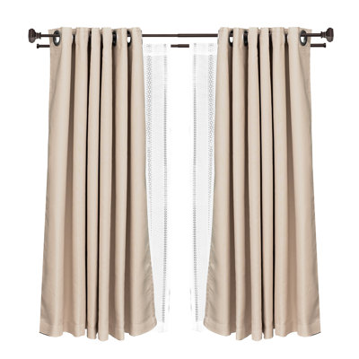 Ensemble de tringle à rideaux télescopique double pour fenêtre UTOPIA ALLEY, 5/8 po de diamètre, bronze huilé