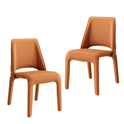 Chaise d'appoint rembourrée en cuir avec siège rembourré et siège en cuir Saddle