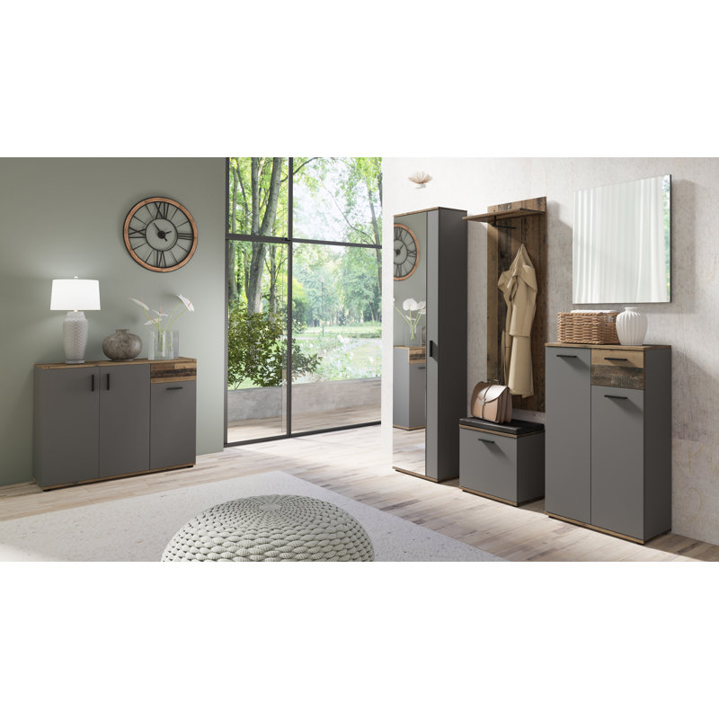 Deshaunta 1 Door Manufactured Wood Wardrobe, Brown