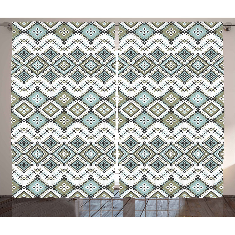 Adalard Semi Sheer Curtain Pair, 54" W x 84" L