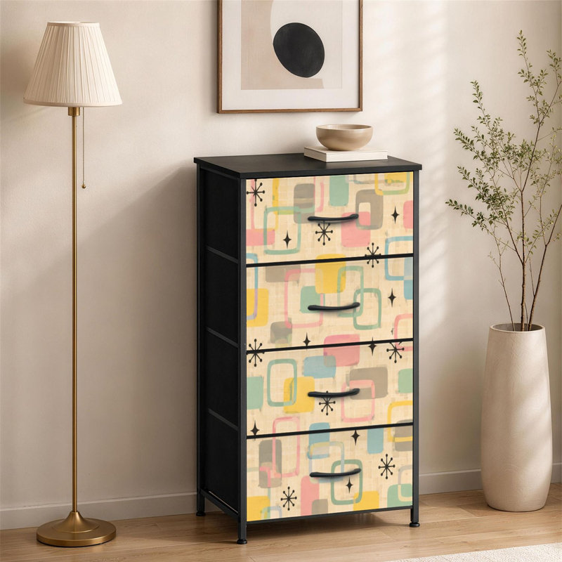 Commode à 4 tiroirs pour chambre à coucher rétro 60 s