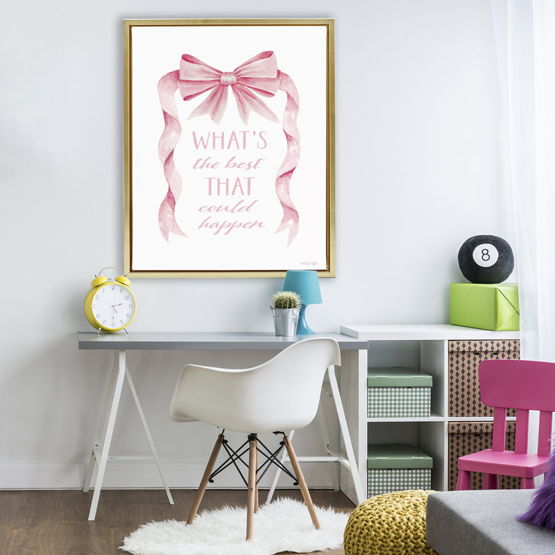 Cadre flottant optimiste Best That Got Happen, design par Cindy Jacobs, Cadre flottant métallique doré, H 31 po x l 25 po