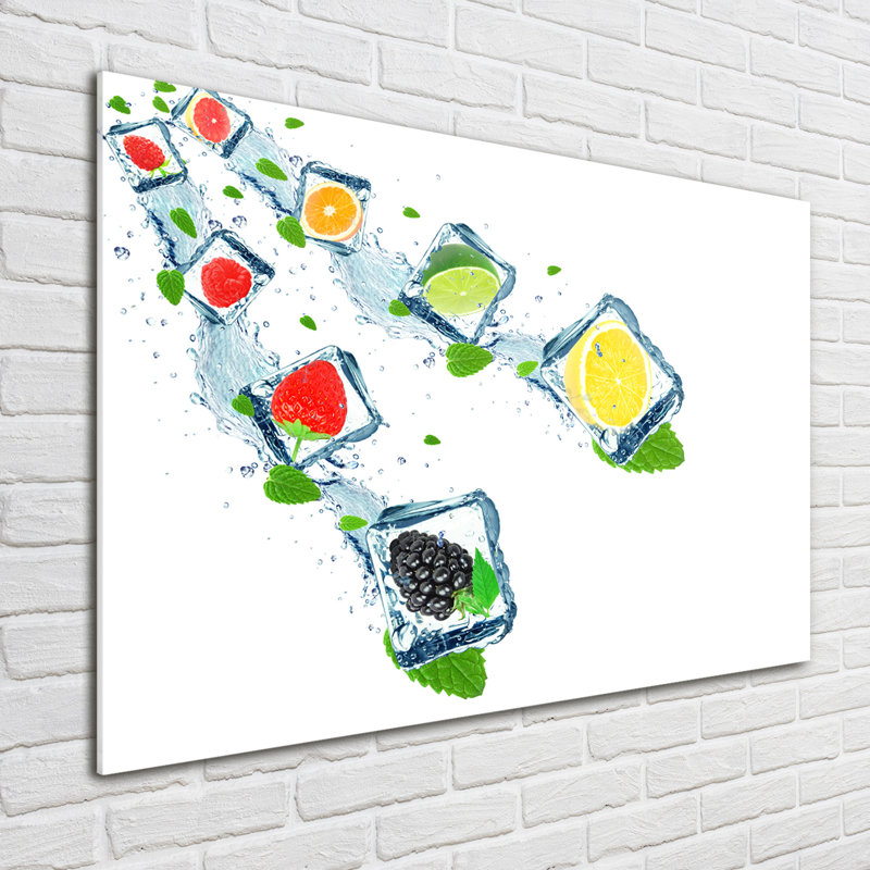 Fruit In Cubes - Unframed Art Prints on Glass