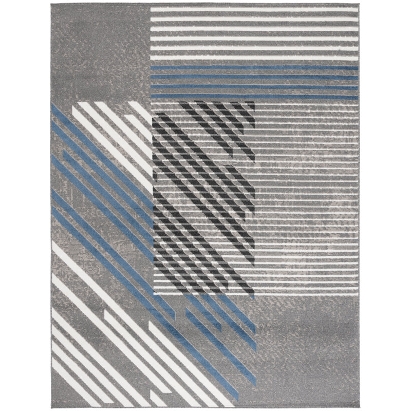 Pyramid Performance Striped Rug, Rectangle 8' x 10'