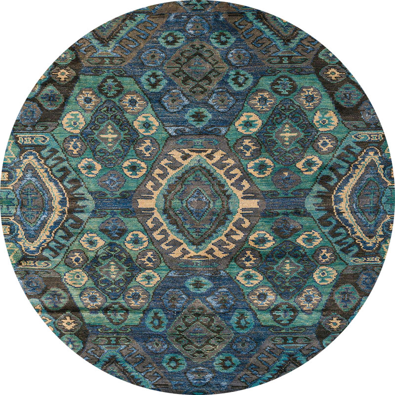 Abstract Indoor Rug, Round 6'