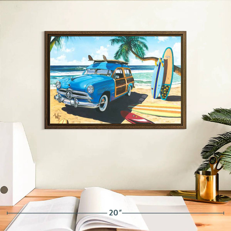 Amis tropicaux tropicaux, 13 po x 9 po, Cadre flottant noyer