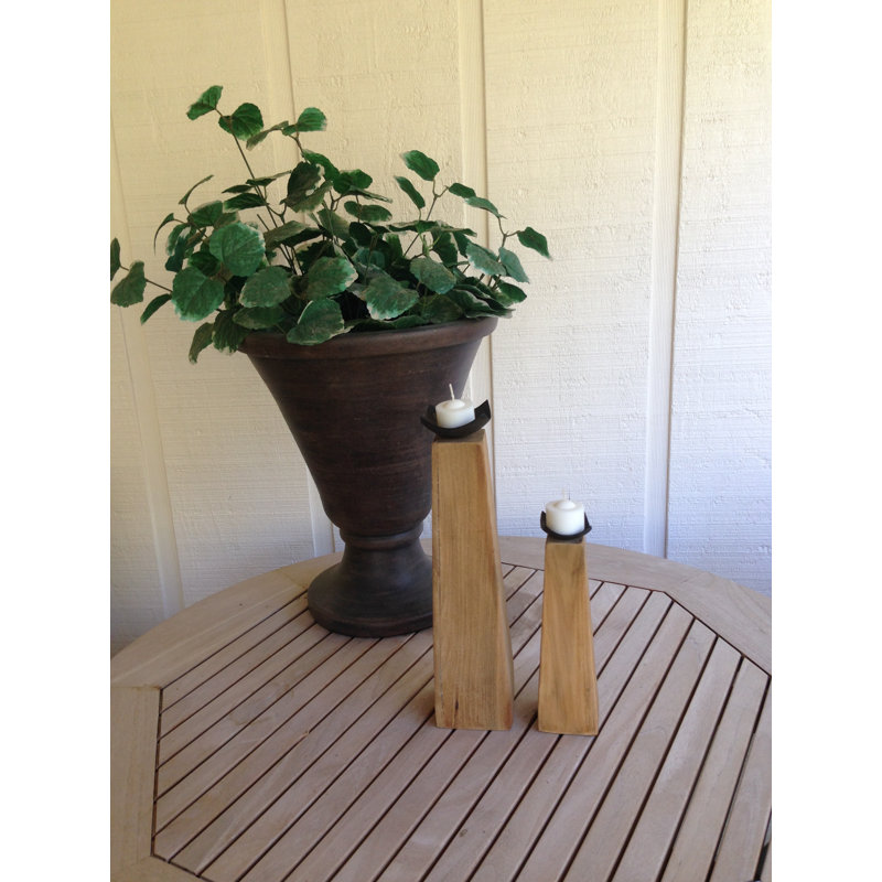 13'' H Wood Tabletop Votive Holder