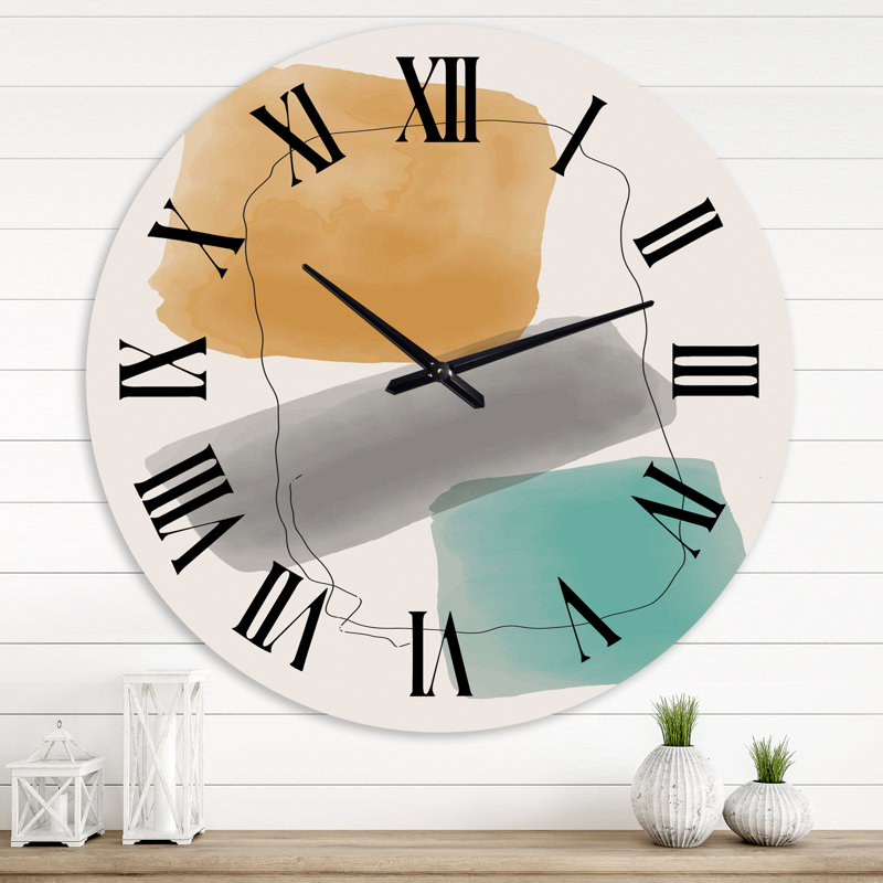 Minimal élémentaire organique et géométrique compostions XX XXII - horloge murale moderne, Grand