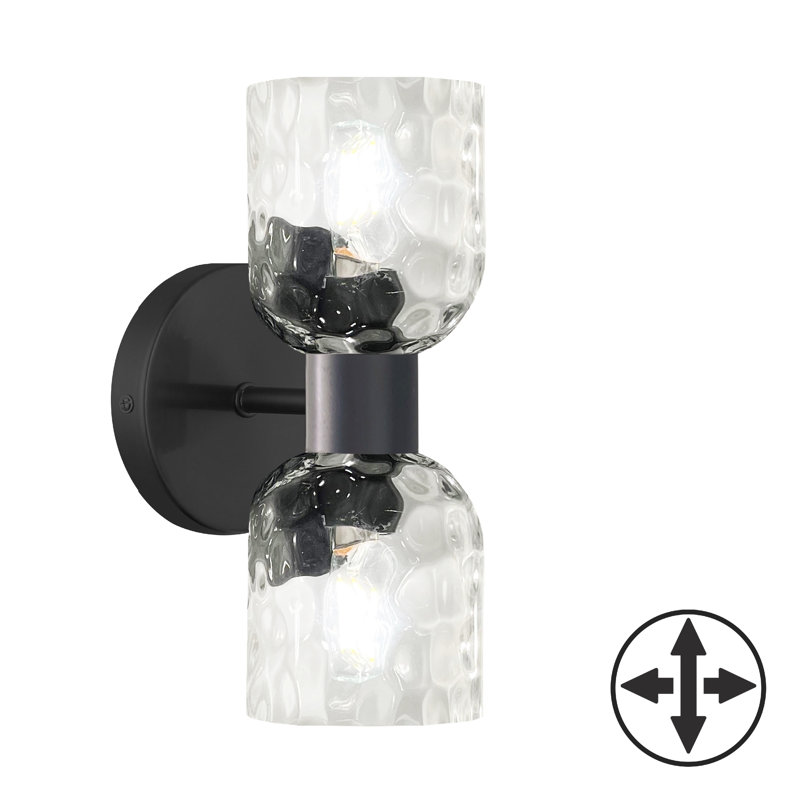 Éclairage pour meuble-lavabo 2 lumières Griffith, Noir mat