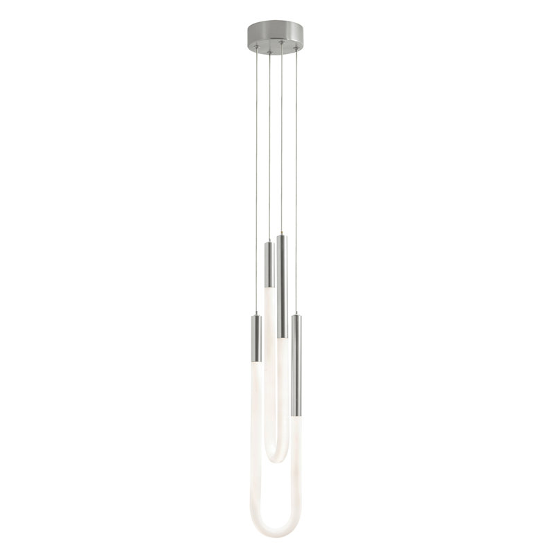 Adel Double LED Pendant, Satin Nickel