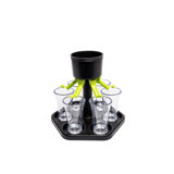 Brethauer-Downing Liquor Shot Dispenser And Pourer Set With Individual Stoppers