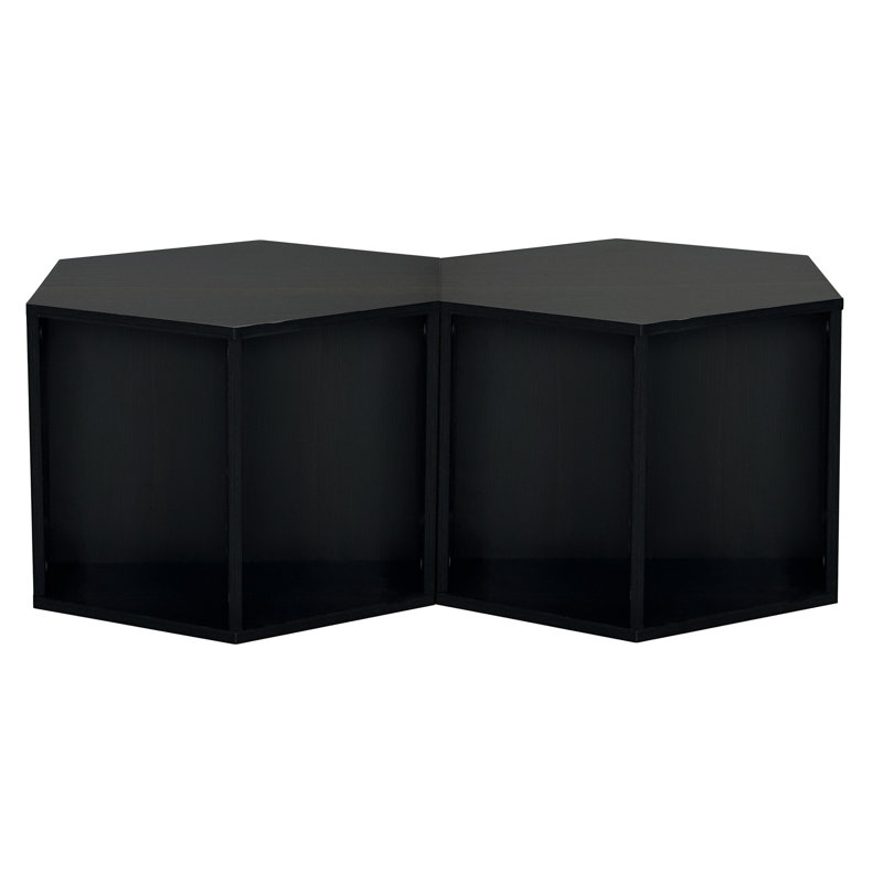 Table d'appoint 47,24 po Hexagonal, Brun-noir