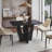 Compact Italian Style Dining Table for 4 with Painted Glass top and Elegant Wood Base-1316924809-1316924822