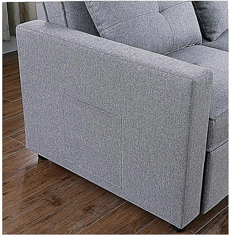 Fauteuil convertible en lin gris clair 33,25 po Zoey