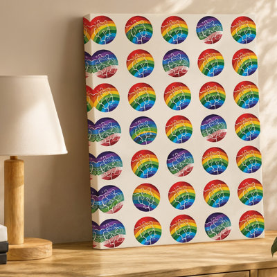 Canvas Create A Vibrant Colorful Grid Featuring Abstract Symbols Representing Various Wall Art Neurodivergences And Mental Disorders Canvas Wall Art