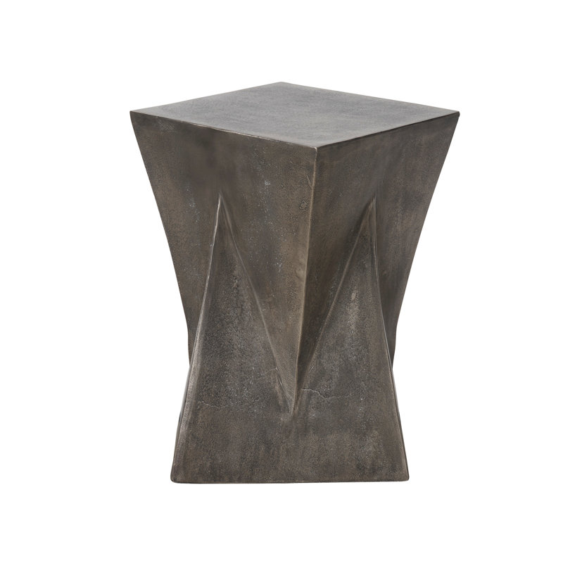 Graphite Gray Square Aluminum Modern Side Table