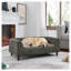 Canapé pour animal de compagnie moderne avec dossier et accoudoirs - Petit canapé pour chien moyen, coussin en mousse confortable pour animaux gris foncé