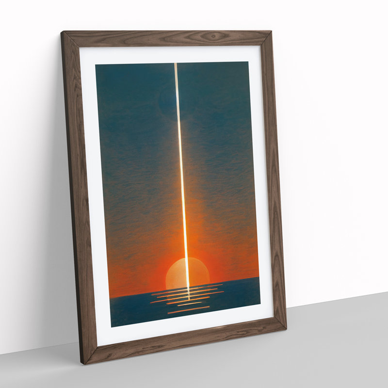 The Unreal Sunset Abstract - Single Picture Frame Print, Walnut, 34cm H x 25cm W x 2cm D