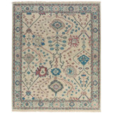 Rock My Classics Wool Oriental Area Rug in Ivory/Rose/Blue