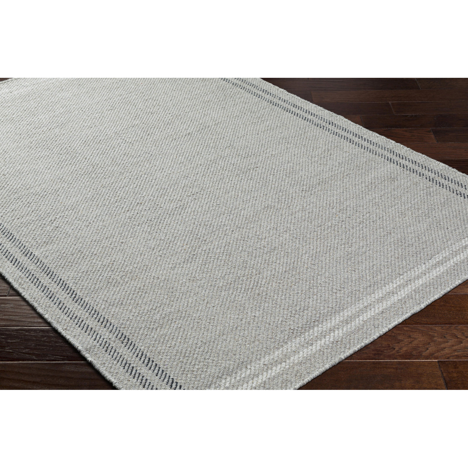 Lavande Hand-Woven Gray Rug, Rectangle 2' x 3'