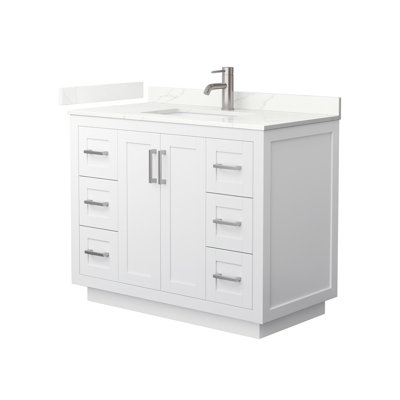 Miranda 42" Freestanding Single Bathroom Vanity with Quartz Top