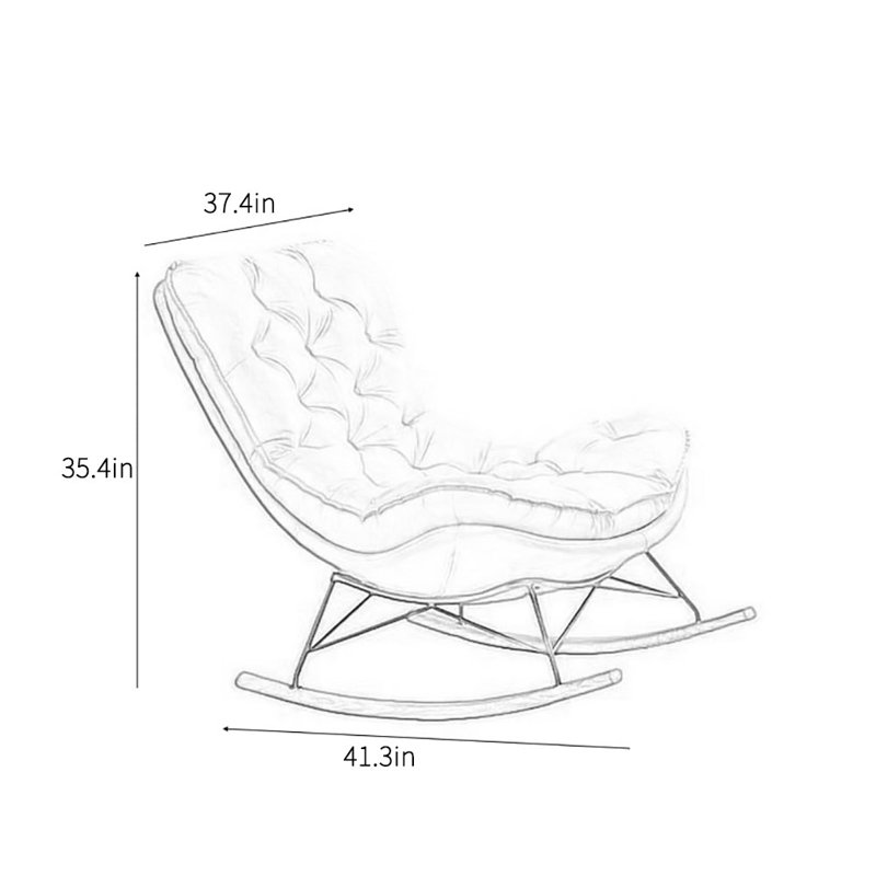 Creamy Wind Light Luxurious Rocking Chair Rocking Chair