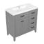 Armoire de salle de bain 36 po avec lavabo 36 po avec tiroirs, structure solide et panneau de fibres à densité moyenne-1558450708