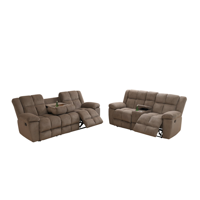 Ensemble de canapé et causeuse 2 pièces, Microfibre / microsuède gris chaud
