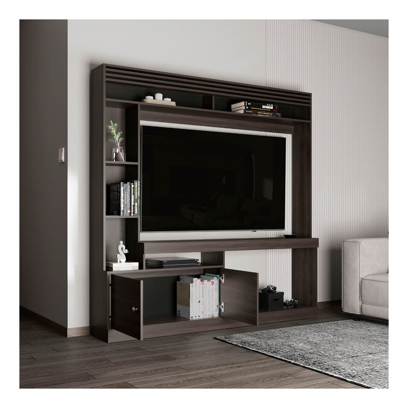 Meuble audio-vidéo, 2 portes, 7 tablettes, capacité télé 65 po