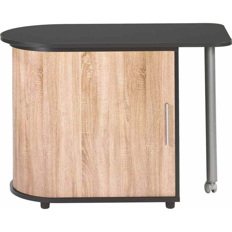Asyra Storage Cabinet, Black/Oak
