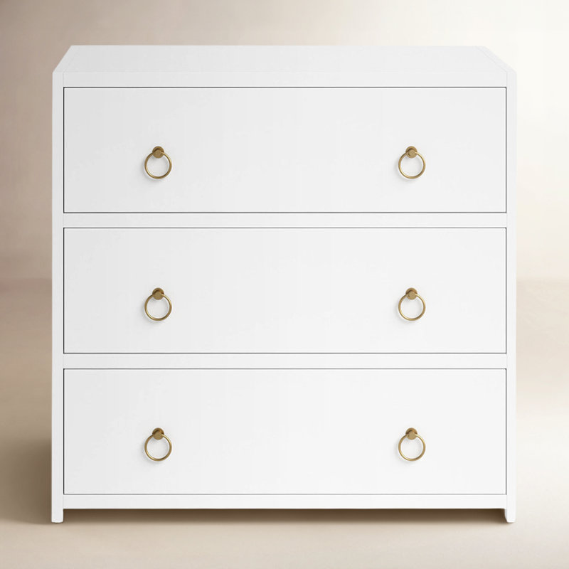 Lark 3 Drawer Dresser, White