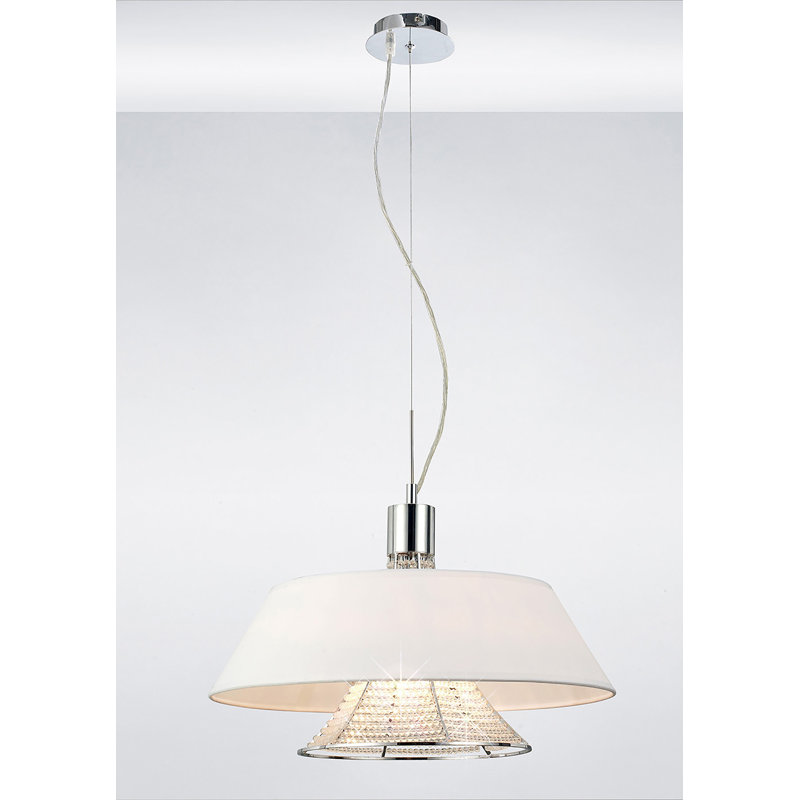 3 - Light Drum Chandelier, White