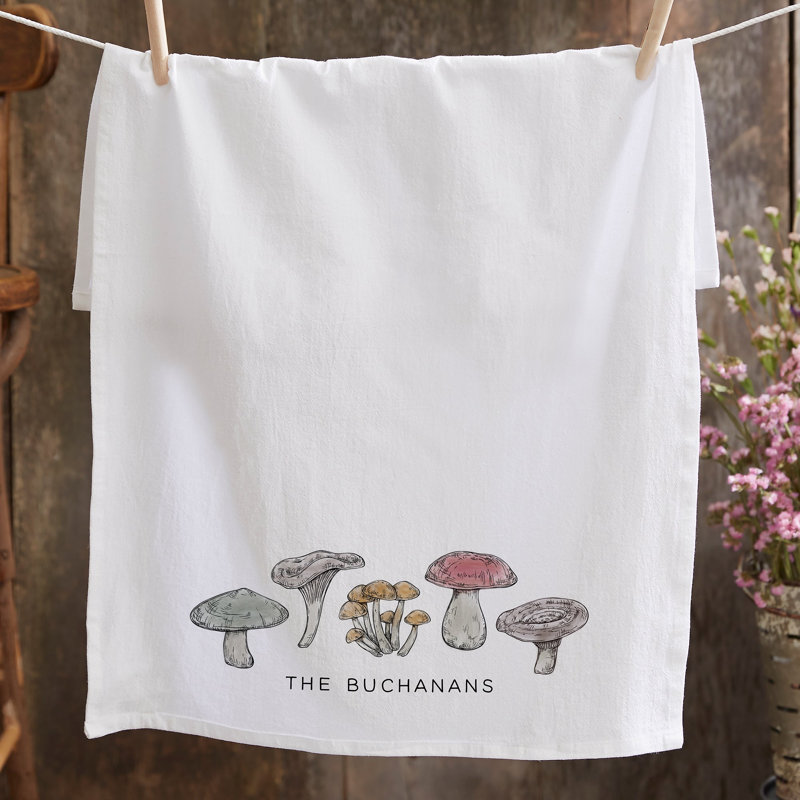  Cottagecore Mushrooms Personalized Tea Towel, Yes