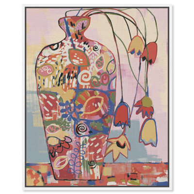 Loner Flower Vase Living Room Art Canvas Print by Notoriart